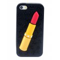 Coque silicone noire Rouge à lèvre pour Apple iPhone 5/5S