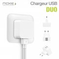 Chargeur Secteur Moxie Duo 2.4A avec 2 Entrées USB 