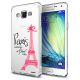 Coque de protection rigide Paris transparente et rose pour Samsung Galaxy Grand Prime