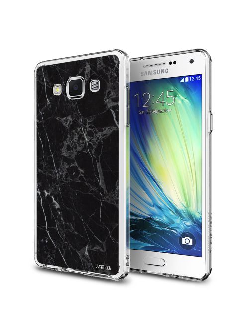 Coque Samsung Galaxy Grand Prime rigide transparente Marbre noir Dessin Evetane - Coquediscount