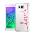 Coque Samsung Galaxy Alpha rigide transparente Love Dessin Evetane