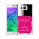 Coque transparente rigide vernis rose pour Samsung Galaxy Alpha