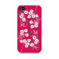 Muvit Coque Blanche Fleurs Rouge Pour Apple Iphone 4/4s**