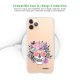 Coque iPhone 11 Pro 360 intégrale transparente Crâne floral Tendance Evetane.