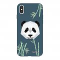 Coque iPhone X/ Xs Silicone Liquide Douce bleu nuit Panda Bambou Ecriture Tendance et Design Evetane
