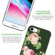 Coque iPhone 7/8/ iPhone SE 2020 Silicone Liquide Douce vert kaki Motifs Roses Ecriture Tendance et Design Evetane