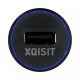 XQISIT Car Charger 2,4A blue LED ring, black
