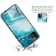 Coque en verre trempé iPhone 11 Pro Bleu Nacré Marbre Ecriture Tendance et Design Evetane.