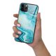 Coque en verre trempé iPhone 11 Pro Bleu Nacré Marbre Ecriture Tendance et Design Evetane.