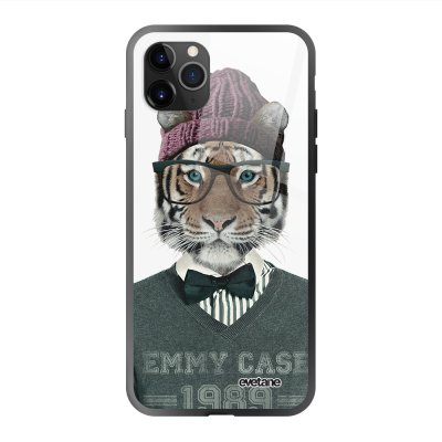 Coque en verre trempé iPhone 11 Pro Tigre Fashion Ecriture Tendance et Design Evetane.