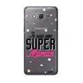 Coque Samsung Galaxy Grand Prime rigide transparente Super Maman Dessin Evetane