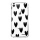 Coque iPhone Xr anti-choc souple angles renforcés transparente Coeurs Noirs Evetane.