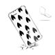 Coque iPhone Xr anti-choc souple angles renforcés transparente Coeurs Noirs Evetane.