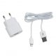 Muvit Pack White Travel Charger 1usb 1a + Lightning Cable Mfi 1m 1a
