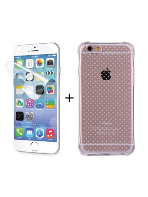 Coque souple transparente anti-chocs + film ultra résistance pour iPhone 6+/6S+