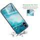 Coque en verre trempé iPhone Xs Max Bleu Nacré Marbre Ecriture Tendance et Design Evetane.