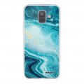 Coque Samsung Galaxy A6 2018 360 intégrale transparente Bleu Nacré Marbre Tendance Evetane.