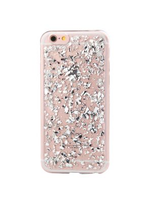 Coque silicone souple Pétales de Paillettes Argents pour iPhone 6/6S