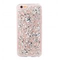 Coque silicone souple Pétales de Paillettes Argents pour iPhone 6/6S