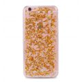 Coque silicone souple Pétales de Paillettes Or pour iPhone 6/6S