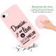 Coque iPhone 7/8/ iPhone SE 2020 Silicone Liquide Douce rose pâle Demain Je Me Lève De Bonheur Ecriture Tendance et Design Evetane