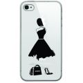 Coque iPhone 4 /4S rigide transparente My little black dress Dessin Evetane