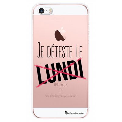 Coque transparente Je déteste le lundi pour Apple iPhone 5/5S