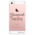 Coque iPhone SE / 5S / 5 rigide transparente Gourmande & paresseuse Dessin La Coque Francaise