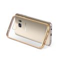 Coque silicone transparente avec bumper gold pour Samung Galaxy S7 Edge