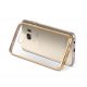 Coque silicone transparente avec bumper gold pour Samsung Galaxy S6 Edge