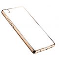 Coque silicone transparente avec bumper gold pour Huawei P8 Lite
