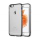 Coque silicone transparente avec bumper noir pour iPhone 6/6S
