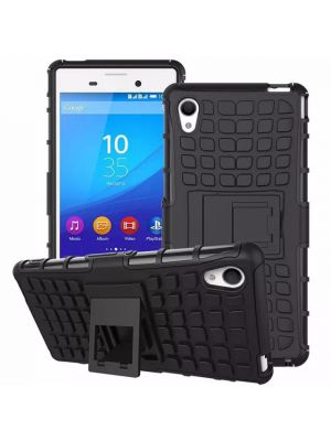 Coque anti-choc noire avec stand pour Sony Xperia M4 Aqua