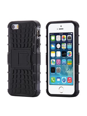 Coque anti-choc noire avec stand pour iPhone 5/5S/SE