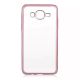 Coque silicone transparente avec bumper rose gold pour Samsung Galaxy Grand Prime