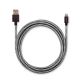 Câble Lightning Tressé Charge et Synchronisation USBEPOWER  250cm  blanc/noir