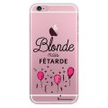 Coque iPhone 6/6S rigide transparente Blonde mais fêtarde Dessin La Coque Francaise