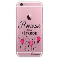 Coque iPhone 6/6S rigide transparente Rousse mais fêtarde Dessin La Coque Francaise
