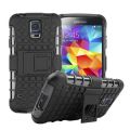 Coque anti-choc noire avec stand compatible avec Samsung Galaxy S5