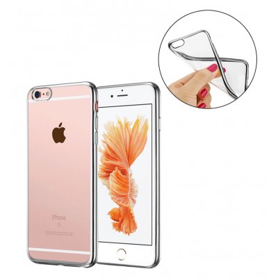 Coque silicone souple transparente avec bumper silver pour iPhone 6/6S