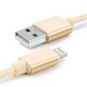 Câble USB Lightning nylon gold pour iPhone 5/5C/5S/6/6S/6+/6S+ & iPad 4/Mini/Air