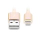 Câble USB Lightning nylon gold pour iPhone 5/5C/5S/6/6S/6+/6S+ & iPad 4/Mini/Air