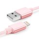 Câble USB Lightning nylon rose pour iPhone 5/5C/5S/6/6S/6+/6S+ & iPad 4/Mini/Air