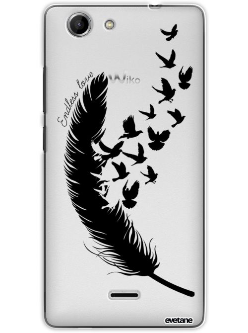 Coque Wiko Pulp 4G rigide transparente Plume Ecriture Tendance et Design Evetane - Coquediscount