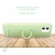 Coque iPhone 11 silicone liquide vert ring et dragonne