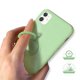 Coque iPhone 11 silicone liquide vert ring et dragonne