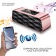 Enceinte bluetooth double haut-parleurs rose gold 