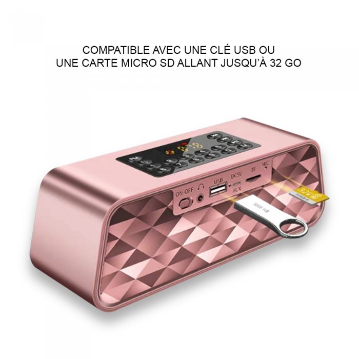 Rose - enceinte Bluetooth E2 10W, parleur puissant et Portable, sans fil,  WIFI, Bluetooth, 15H d'autonomie de