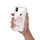 Coque iPhone X/XS silicone transparent contour rose gold avec dragonne strass