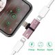 Adaptateur lightning avec sortie casque et charge - Rose